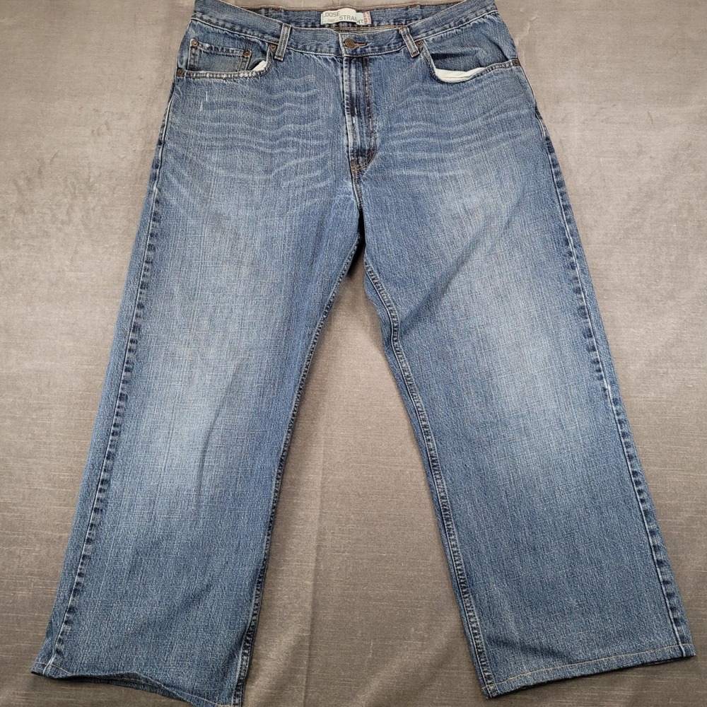 Levis 569 Y2K Loose Straight Leg Jeans Mens Actual Size 38x28 Blue Denim Altered